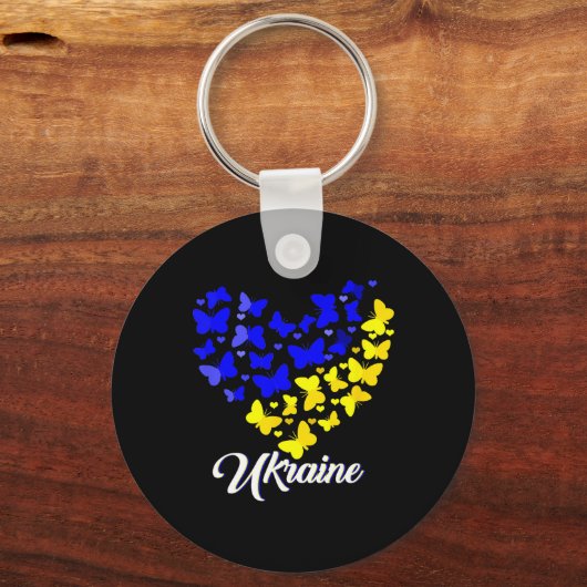 Porte-clés Heart Heart Ukraine Shirt Butterfly I Stand With U (Recto)