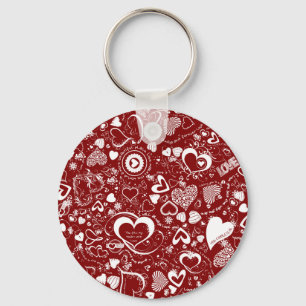 Porte-clés Heart Love Doodles Porte - clé rouge