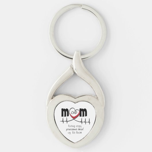 Porte-clés Heart Mom CHD Metal Porte - clé (Devant)