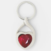 Porte-clés Heart Ruby Gemstone (Devant)