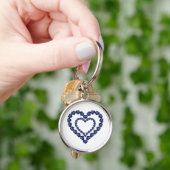 Porte-clés Heart Sapphire Gemstone (main)