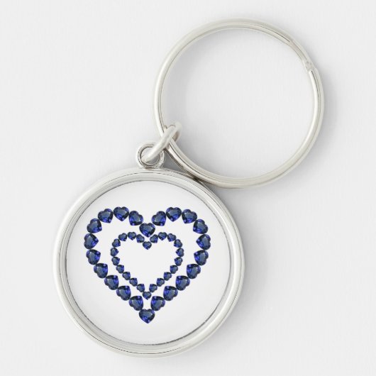 Porte-clés Heart Sapphire Gemstone (Devant)