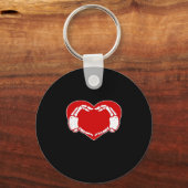 Porte-clés Heart Skeleton mains gothique Valentine Rouge clas (Recto)