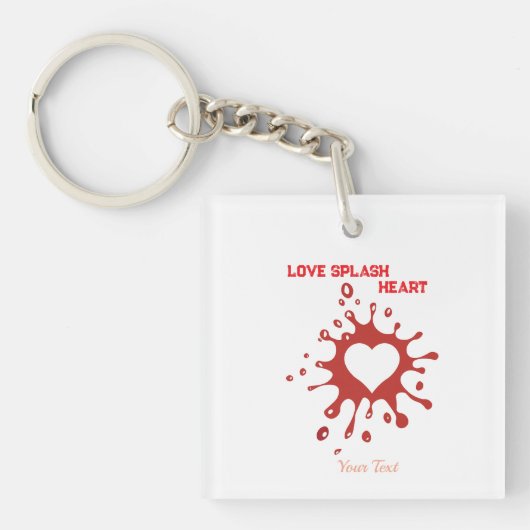 Porte-clés Heart Splash Art – Creative Love Expression Design (Devant)