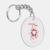 Porte-clés Heart Splash Art – Creative Love Expression Design (Devant gauche)