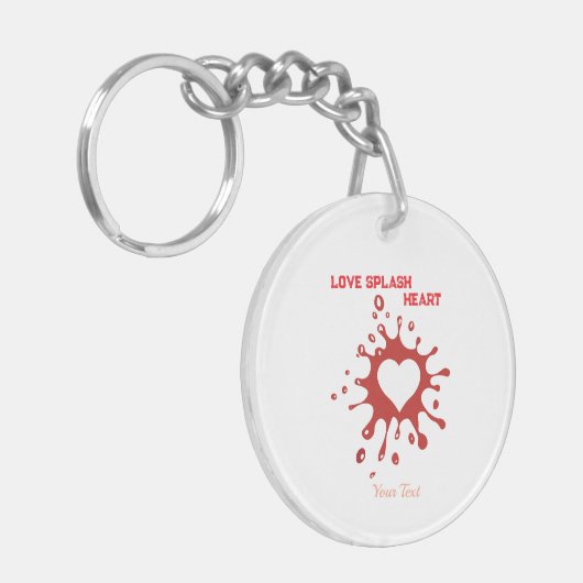 Porte-clés Heart Splash Art – Creative Love Expression Design (Devant gauche)