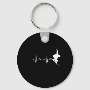Porte-clés Heartbeat Snowboard Pour Les Amateurs D'Hiver Et D