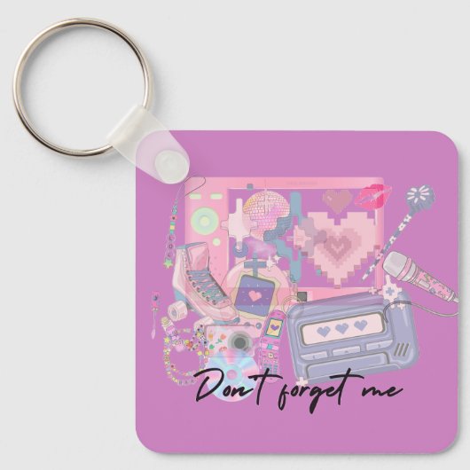 Porte-clés Heartbeats of the 2000s – Pink Nostalgia Keychain (Recto)