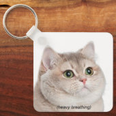 Porte-clés Heavy Breathing Cat Meme Double Sided Keychain (Recto)