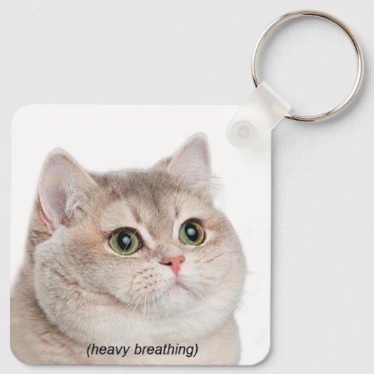 Porte-clés Heavy Breathing Cat Meme Double Sided Keychain (Dos)