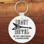 Porte-clés Heavy Metal est ma deuxième langue (Recto)