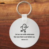 Porte-clés Hébreux 12:1 Courons avec endurance... (Recto)
