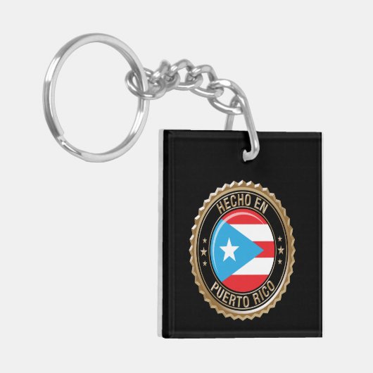 Porte-clés Hecho en Puerto Rico Gold Seal (Devant gauche)