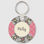 Porte-clés Hedgehog Pink Pattern (Recto)