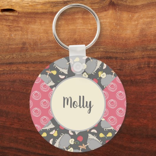 Porte-clés Hedgehog Pink Pattern (Recto)