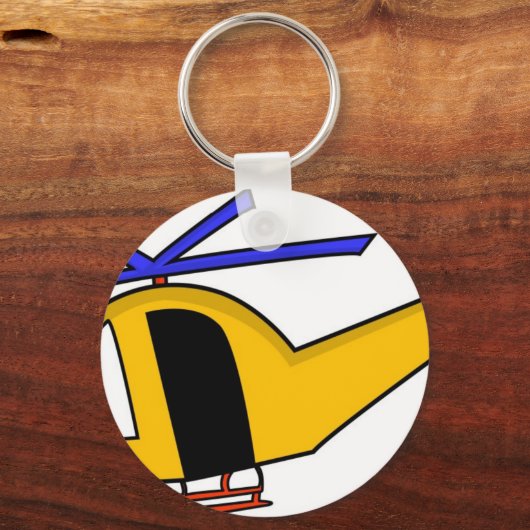 Porte-clés Hélicoptère jaune (Recto)