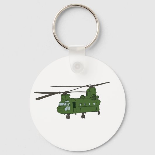 Porte-clés Hélicoptère militaire CH-47 Chinook vert (Recto)