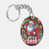 Porte-clés Hello 2026 Santa Claus Christmas Custom New Year  (Devant gauche)