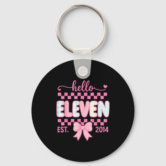 Porte-clés Hello Eleven Est 2014 Coquette Bow Happy 11th Birt (Recto)