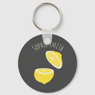 Porte-clés Hello Lemon jaune moderne fruit