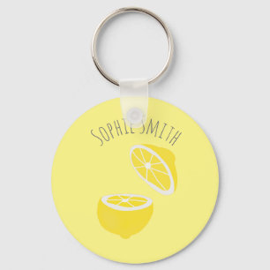 Porte-clés Hello Lemon jaune moderne fruit