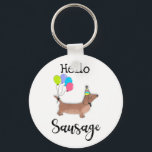 Porte-clés hello sausage dog dachshund dog lover<br><div class="desc">Designed by The Arty Apples Limited</div>