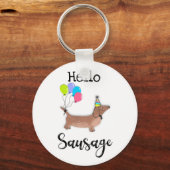 Porte-clés hello sausage dog dachshund dog lover (Recto)