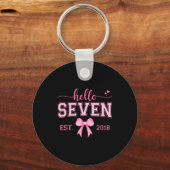 Porte-clés Hello Seven Est 2018 Coquette Bow 7th Birthday Gir (Recto)