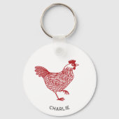 Porte-clés Hen Chicken Personnalisé (Verso)