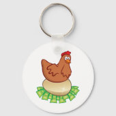 Porte-clés Hen Sur Un Oeuf D'Or (Recto)