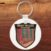 Porte-clés Hendy Woods State Park California Badge Vintage (Recto)
