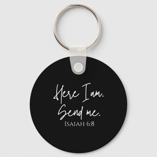 Porte-clés Here I Am Send Me Isaiah 6_8 Bible Verse Christian (Recto)