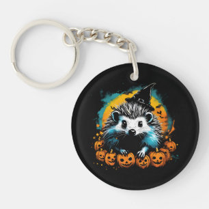 Porte-clés Hérisson d'Halloween et citrouilles mignon