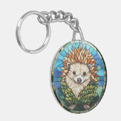 Porte-clés Hérisson en verre doux (Devant gauche)