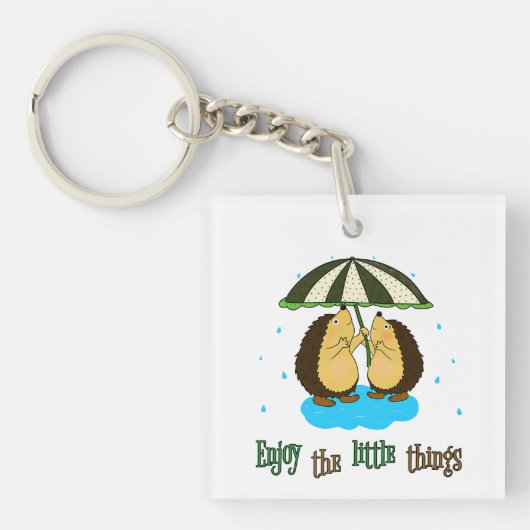 Porte-clés Hérisson et pluie (Devant)