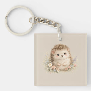 Porte-clés Hérisson européen adorable dans un jardin 