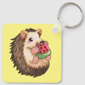 Porte-clés hérisson mangeant une pastèque rouge, (Dos)