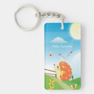 Porte-clés Hérisson mignon d'amour avec le jour ensoleillé