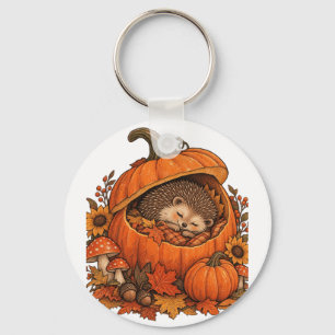 Porte-clés Hérisson Mignon Dormant Citrouille Cosy Automne