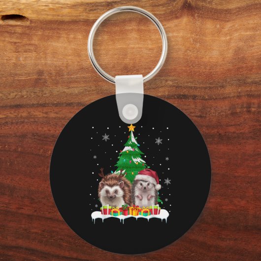 Porte-clés Hérisson Noël Lumière Père Noël Reindeer Noël (Recto)