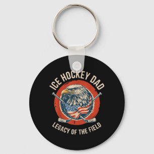 Porte-clés Héritage du terrain - Papa vintage de hockey sur g
