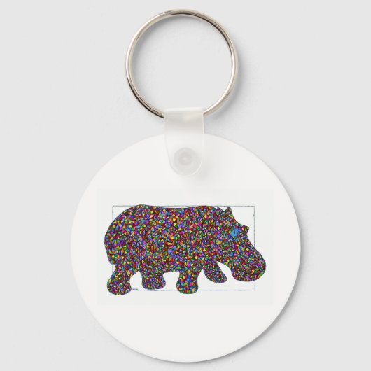 Porte-clés Hernando Stained Glass Hippo Key Chain (Recto)
