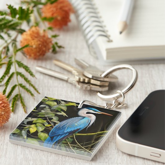 Porte-clés Héron bleu (Devant Droit)