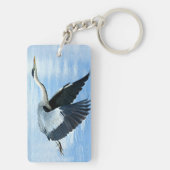 Porte-clés Héron bleu en vol au-dessus de l'eau (Dos)