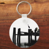 Porte-clés Héron bleu sur la Journée Grey (Recto)