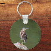 Porte-clés Héron vert sur un log (Recto)