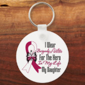 Porte-clés Héros du cancer de la tête et du cou Ma fille (Recto)