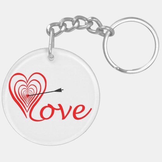 Porte-clés Herz Liebe Dartscheibe mit Pfeil (Dos gauche)