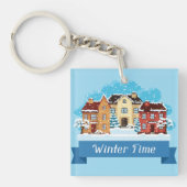 Porte-clés Heure d'hiver neige (Devant)