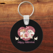 Porte-clés Heureuse Sainte-Valentin 2023 Drôle Chiens mignons (Recto)
